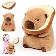 CelestiMingle Capybara Plush Toy – 30cm Soft Stuffed Animal with Wearable Bread, Cute & Realistic Capybara Plushie Pillow for Kids & Adults, for Birthdays, Christmas, and Home Decoration (C)