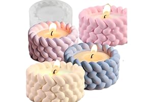 KZXCVS 4 Moldes Velas Piezas Moldes Silicona Velas, Moldes Para Velas Tapa Moldes para Cemento para Portavelas Jarrones Cajas de Almacenamiento