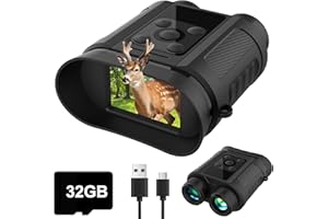OBEST Noktowizor, ekran HD 2,4", lornetka do zdjęć i filmów z kartą TF 32 GB, 8-krotny zoom cyfrowy, idealna na kemping, do obserwacji zwierząt i fotografii