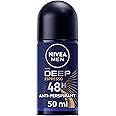 NIVEA MEN Antiperspirant Roll-on for Men, DEEP Black Carbon Antibacterial, Espresso Scent, 50ml