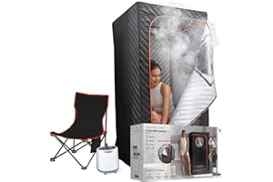 SHARPER IMAGE - Sauna Portable - Spa - Bain De Vapeur - Chaise Pliante Incluse - Thérapie Par Le Chaud - Revitalise La Peau - Récupération - Anti-Stress - Bien-être - Relaxation