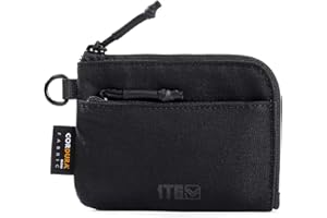 1TG TACTICAL Mały portfel, portmonetka 500D Cordura, mały portfel z zamkiem błyskawicznym, dla mężczyzn i kobiet, czarny, 15*10*5, Nowoczesny