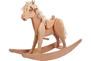 Helga Kreft 50033 Schaukelpferd Holz Jolly, Haflinger-Schaukeltier, ab 12 Monates, Sitzhöhe: 48 cm, bis 100kg, Handarbeit Made in Germany