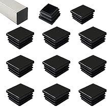 Tappi Per Tubi Rettangolari 60x40 Mm | 18 Pezzi | Nero | Plastica PE