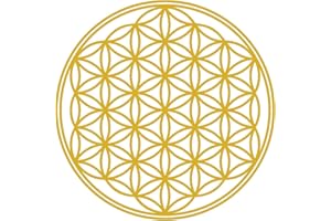 ‎SAMUNSHI Samunshi® Lebensblume Wandtattoo Blume des Lebens Aufkleber Wandbild Blumen Wandsticker Yoga Sticker Wanddeko 40 x 40cm goldmetalleffekt