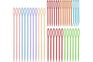 DEUDY 40 PCS Aghi di plastica con occhio grande, aghi di plastica per tessere da 2,7/3,5/5,9 pollici aghi per filare, aghi per imparare, aghi per maglioni per bambini cucito e l'artigianato