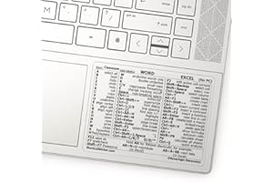 Synerlogic Word/Excel (pour PC Windows) Guide de référence Autocollant de raccourci clavier, laminé, vinyle sans résidus (transparent/petit)