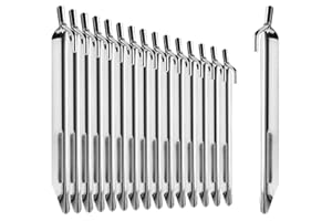 com-four® 16x Piquets de Tente en Acier - Solides piquets en V pour Le Camping et Les activités de Plein air - idéaux pour des Conditions de Terrain Normales