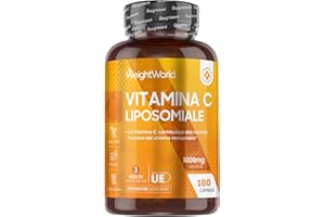 WEIGHTWORLD Vitamina C Liposomiale 1000mg Vegana,180 Capsule di Acido Ascorbico, (3 Mesi di Scorta), La Vitamina C Contribuisce alla Normale Funzione del Sistema Immunitario (EFSA), Senza Glutine, Prodotto in UE