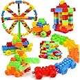 FunBlast Building Blocks Toy, DIY Plastic Building Blocks for Kids, Kids Puzzle Games for Kids – DIY Toys for Children Educational & Learning Toy for Kids, Girls & Boys - (250+ Blocks with Wheels)