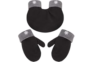 YJZQ Femme Gants de Noël Moufle Unisex en Pleluche pour les amoureux de couples Flocon de neige Kit de Gants Moufles d'hiver pour 2 personnes