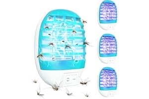 NINEDAN Mückenlampe 4 Stück Insektenvernichter Elektrischer, Elektrischer Mückenschutz Steckdose UV-Licht Elektrisch Insekten Mückenfalle, Mückenvernichter Lampe mit Nachtlicht für Mücken