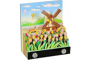 TOPCHANCES 3D Kalender,2025 3D-Abreißen Notizblock Tischkalender-Notizblock mit Licht 3D Memo Pad Papier Kunst Windrädchen Kreatives Papier Schnitzen Geschenk Desktop Dekoration
