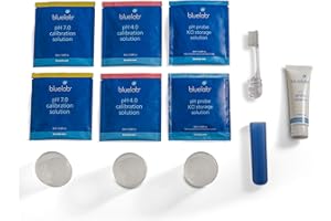 Bluelab CAREKITPH Kit de Limpieza de sondas de pH - con solución de calibración, solución de Almacenamiento y Cepillo - Limpiador de sondas de pH - para la Limpieza, calibración y Mantenimiento