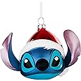 Hallmark Festive Stitch Blown Glass Ornament, Lilo and Stitch Tree Decoration, Disney Hanging Ornament, Hanging Ornament, Gifts for Christmas