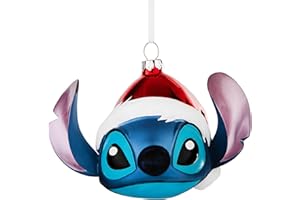 Hallmark Świąteczny ścieg dmuchany szklany ornament, dekoracja drzewa Lilo i Stich, wisząca ozdoba Disneya, świąteczna ozdoba wisząca, prezenty na Boże Narodzenie