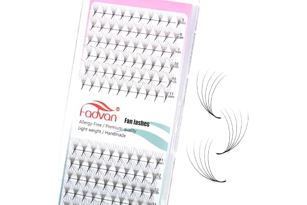 FADVAN Extension de Cils Préfabriqués Bouquet Mixed 8~14mm 5D 0.07C Curl Extensions Cils Faux Cils Préformé Bande Intermédiaire Premade Fans(5D-0.07C)