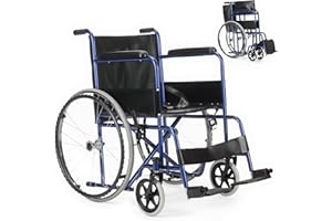 GOVITA-Sedia A Rotelle Per Anziani E Disabili,Carrozzina Pieghevole Leggera Ad Autospinta,Braccioli Fissi E Poggiapiedi Ribaltabili,Cintura Di Sicurezza E Tasca Porta Documenti