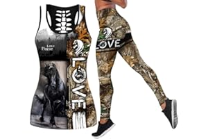 DRZHEAM Conjunto de 2 piezas de ropa casual de calaveras impresas en 3D, sin mangas, para yoga, leggings y pantalones de deporte