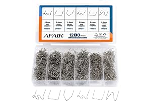 AFAIK Graffette Saldatura Plastica Welding Riparazione 1200 Pezzi Graffette Per Saldatura In Acciaio 0,8/0,6mm Pretagliato Graffette Per La Piparazione Di Plastiche Paraurti Auto