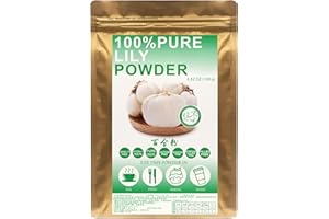 Plant Gift 100% Pure Lily Powder 百合粉 Polvo natural de lirio, ideal para bebidas, con sabor y sabor a polvo no GM, sin relleno, sin aditivos 100g / 3.25oz