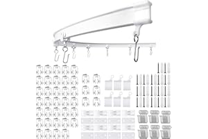 GAAHING Flexible Ceiling Curtain Track | 5 m Curved Curtain Rail with Mute Rollers | Bendable Mount for Shower Bay Window RV Curtain Room Divider