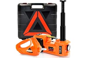 E-HEELP Electric Car Jack 5 Ton 12V Car Jack Hydraulic (Lifting Range: 15.5-44.5cm) Kit with Impact Wrench & Inflator Electric Jack for Car SUV Sedan MPV Truck Pickup Tire Changing Garage Repair