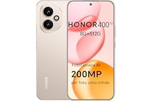 HONOR 400 Smartphone 5G Dual SIM NFC, 8GB/512GB, 200MP con AI fotografica, 6.55 pollici AMOLED Eye-Care Display 5000nit, 5300 mAh, Snapdragon 7 Gen 3, Android 15, Desert Gold, [Versione italiana]