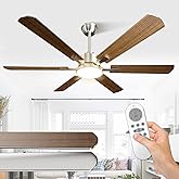 Airwit 132cm Grande Ventilador de Techo con Luz Doble Cara Aspas, Silencioso Ventilador Techo LED con Mando a Distancia y Rev