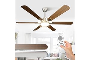 ‎AIRWIT Airwit 132cm Groß Deckenventilator mit Beleuchtung Doppelseitige Flügeln, Leise Deckenventilator mit Fernbedienung und Umkehrbar DC Motor für Schlafzimmer Wohnzimmer