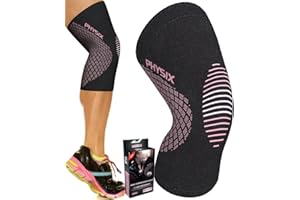 PHYSIX GEAR SPORT Physix Kniebandage für Damen und Herren, hochwertige Kniebandage zur Linderung von Knieschmerzen, Arthritis, Meniskus, ACL MCL, rutschfeste Kompressionsmanschette für Laufen