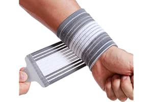 Neotech Care Wrist Band - Adjustable Compression Strap - Elastic & Breathable Fabric - Support Sleeve for Tennis, Sports, Exercise - Men, Women, Right or Left (Grey Colour, Size M, 1 Unit)