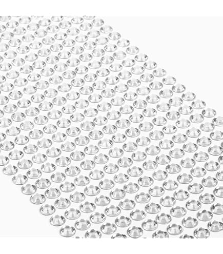 Movoja Strass-steentjes – ronde glittersteentjes in verschillende maten en kleuren | zelfklevend voor versieren en knutselen | sierstenen om op te plakken | steentjes decoratieve stenen knutselstenen