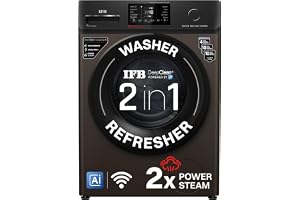 IFB 8 Kg 5 Star, 9 Swirl Wash, Steam Refresh, Eco Inverter Motor, WiFi Enabled, DeepClean®Ai Powered Fully Automatic Front Load Washing Machine(SENATOR MBN 8012, 2X Power Steam®,Inbuilt Heater,Mocha)