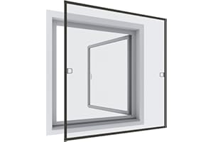 WINDHAGER Rhino Screen Insektenschutz Fenster Spannrahmen Fliegengitter für Fenster Fenstergitter Fliegenschutz, aus Aluminium, anthrazit, 100 x 120 cm, 04310
