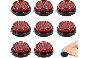 BOHUIZ 8 PCS Self Adhesive Round Motorcycle Reflectors, 22mm Mini Stick-on Safety Reflectors License Plate Reflector for Gate Posts Motorcycle Electric Vehicle Bicycle Fenders