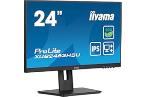 iiyama Prolite XUB2463HSU-B1 60,5cm 23,8" IPS LED-Monitor Full-HD 100Hz HDMI DP USB3.2 Slim-Line Höhenverstellung Pivot FreeSync Energieklasse B schwarz
