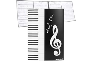 MUSIIN Carpeta de partituras de piano de 6 páginas, tamaño A4, organizador expandible de tres pliegues para arreglos de piano