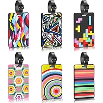 TopLLC Étiquette de Bagage pour Valises, Étiquettes de Valise de Voyage en PVC Flexible avec Sangle Robuste, Étiquettes de Sac Réutilisables Personnalisées Accessoires de Voyage pour Sacs à Dos Bagages