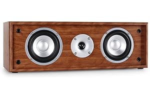 AUNA Linie-300 - Enceinte Centrale HiFi Home Cinema à 2 Voies Bassreflex 35W RMS - Noyer