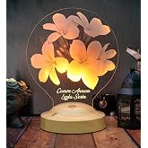 Anneye &Ccedil;i&ccedil;ekli Hediye, Kişiye &Ouml;zel Anneler G&uuml;n&uuml; Hediyesi Plumeria &Ccedil;i&ccedil;eği Led Lamba, Canım Annem Hediyesi