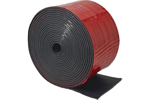 OUKMAO Self Adhesive Neoprene Rubber Strips Neopre with Adhesive Backing Solid Rubber Rolls for DIY Gaskets, Crafts, Pads, Flooring Protection, Supports, Leveling (50mm(W) x1.5mm(T) x3m(L))