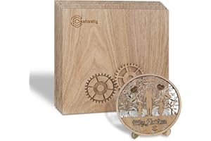 ‎CREATORALLY Creatorally Plywood 3 mm, Walnut Board, Pack of 6, 30 x 30 cm, Lasercut Wood, Wooden Panel for Laser Engraving, CNC Cutting, Painting, DIY Model (Black Walnut Plywood Panel)