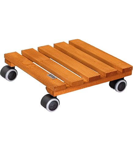 Support Roulant Pour Pots De Fleurs WAGNER - Plateau Mobile 80kg | Roulettes Avec Freins