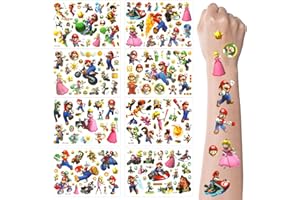 SIPHUS Tatuaggi per Bambini, 8 Fogli Tatuaggi Adesivi Temporanei, Tatuaggio Cartoni Animati, Stickers Tattoo Waterproof, Tatuaggi Bambini Gadget Compleanno come Regalo per Feste