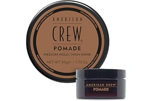 American Crew - Pomade - Cire Coiffante Fixation Souple - Cire Cheveux Homme Brillance Elevée - Produit Coiffant pour Style Créatif - Produit Cheveux Bouclés et Raides - 85ml