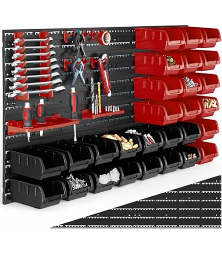 ib style® Set di 10 Guide da parete | Supporti scaffalture Guide a muro con passo 50mm | foro singolo | 100cm nero