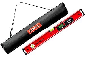 PRO900 Livella Digitale 60cm con 2 display LCD e coperchio - Livella Elettronica con memoria dei valori misurati per un massimo di 19 risultati - Classe di protezione IP65 - Colore Rosso