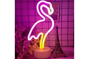 NIWWIN Neonowe lampki LED, lampki do dekoracji sypialni, lampki nocne i lampki nocne na baterie. Używany do dekoracji pokoju dziecięcego, prezentów świątecznych i urodzinowych. (Flamingo)