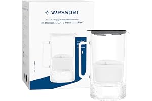 Wessper Glasfilterkanna med en kapacitet på 2 liter, utan BPA Vattenkannor med smart filterräknare, kanna med filterinsats med aktivt kol, mot kalkavlagringar